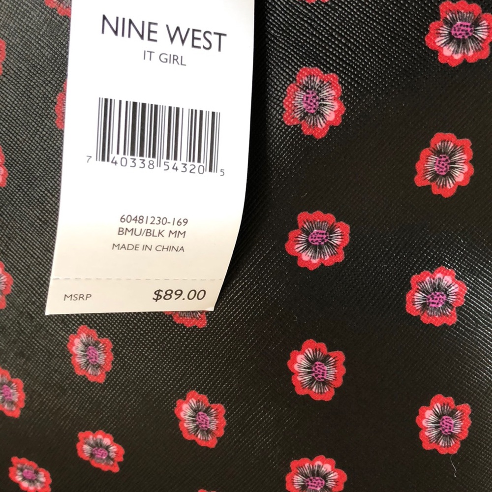 NWT Nine West It Girl black and red tote bag - Picture 4 of 5